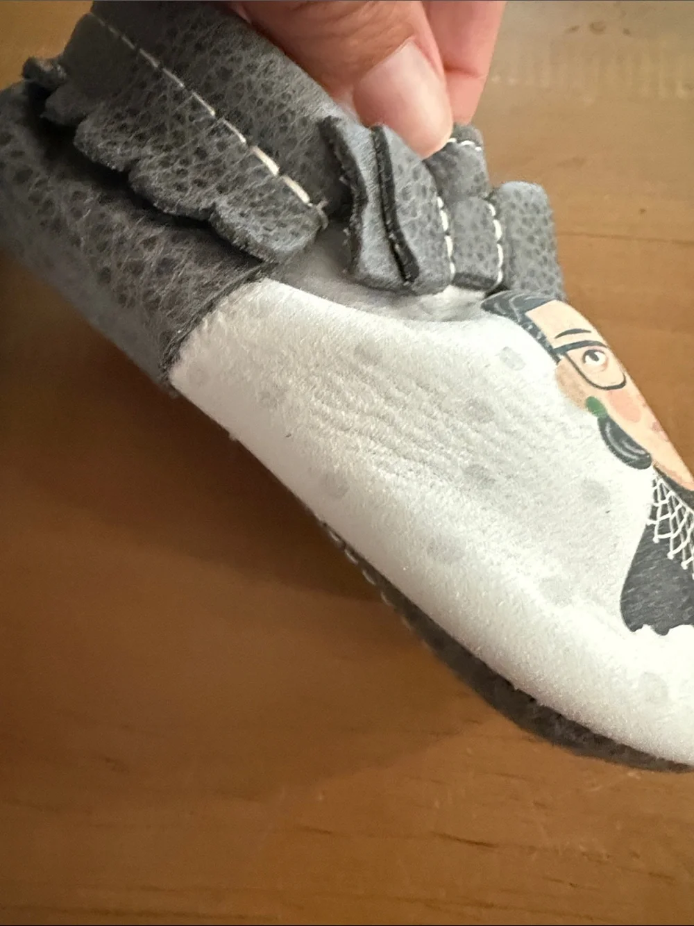 Freshly picked RBG White and Gray Moccasin Slip-Ons Ruth Bader Ginsberg